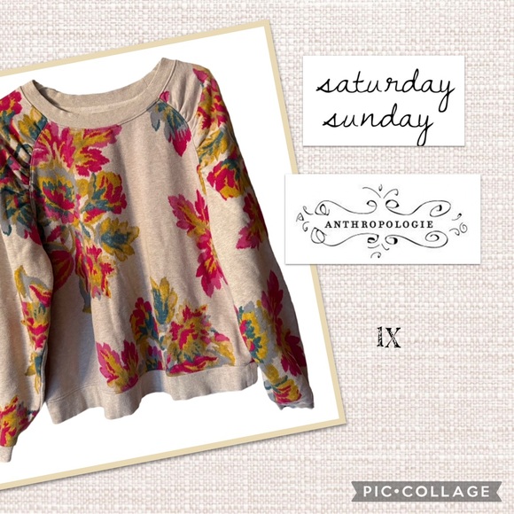 Anthropologie Tops - Saturday/Sunday by Anthropologie Edita Ruched Sweatshirt - 1X